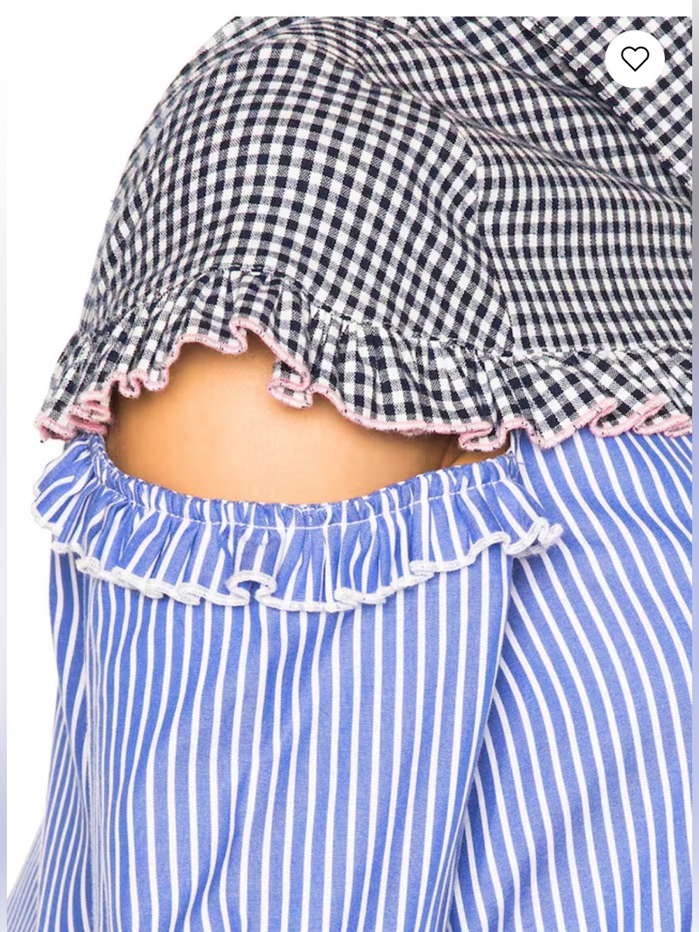 Sandy Liang Mercury Top Office Stripes & Gingham Button Down size 40 - Picture 6 of 11